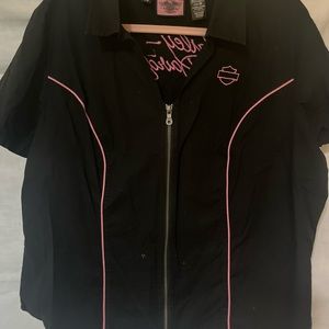 Harley Davidson Black Breast cancer shirt